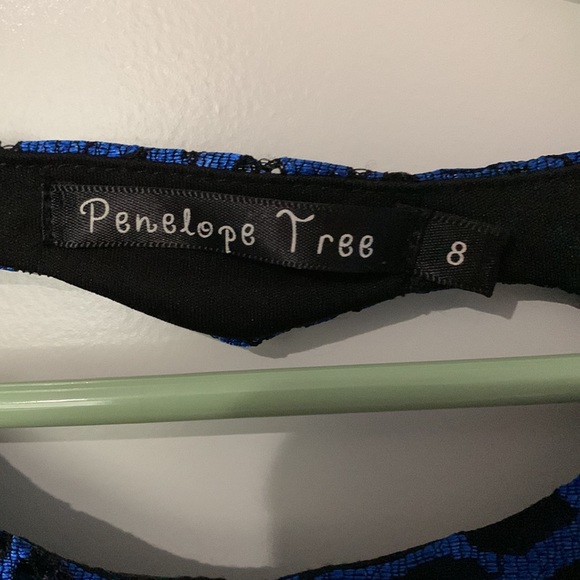 Penelope tree size 8 black and royal blue flower dress - Picture 3 of 3